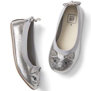 Baby Gap NWT Metallic Kitty Cat Slip-On Ballet Shoes 6